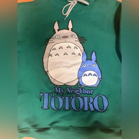 My Neighbor Totoro Kanji Hoodie Sweatshirt Pullover Totoro Large Unisex - Picture 2 of 6